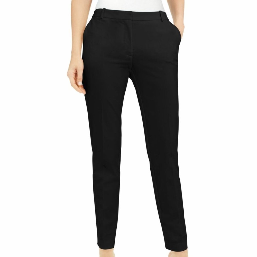 ALFANI Womens Black Straight leg Pants